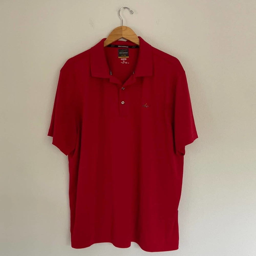 Greg Norman For Tasso Elba Five Iron Play Dry Short Sleeve Polo Men's XL Red